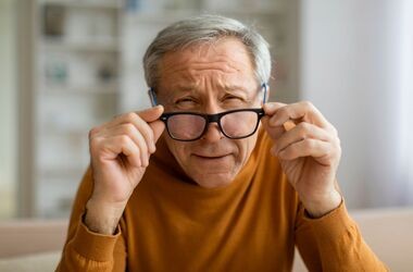 drżąca powieka, jak sobie poradzić z drżącą powieką, co suplementować przy drżącej powiece, mężczyzna w okularach