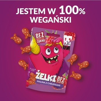BeRaw! Kids, malina z chrupkami, żelki owocowe, 35 g