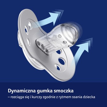 Canpol Lovi, smoczek silikonowy, dynamiczny Night&Day, Boy, 18 m+, 2 szt.