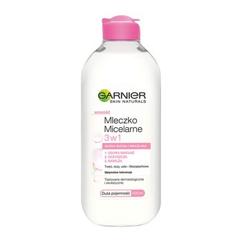 Garnier, mleczko micelarne 3 w 1 do skóry wrażliwej, 400 ml