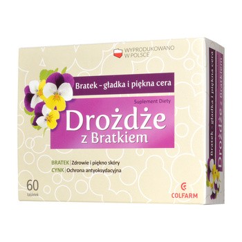 Drożdże z bratkiem, tabletki, 60 szt.