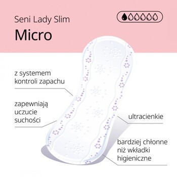 Seni Lady Slim micro, wkładki urologiczne, 28 szt.