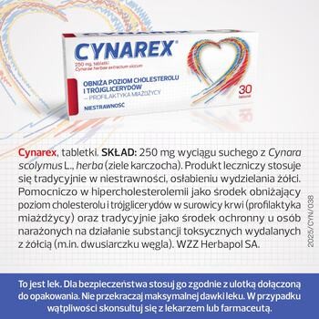 Cynarex, tabletki, 250 mg, 30 szt.