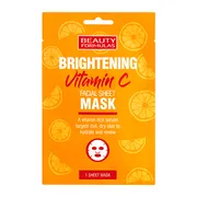 Beauty Formulas, maska rozjaśniająca do twarzy w płacie z witaminą C, 1 szt.