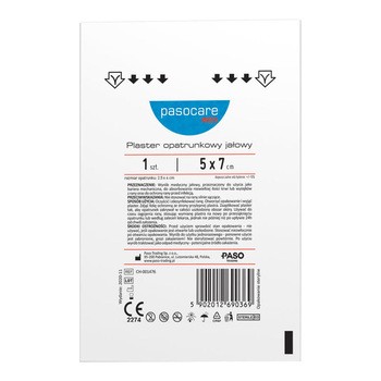 Pasocare Med, plaster opatrunkowy, jałowy, 5 cm x 7 cm, 1 szt.