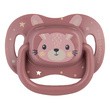 Canpol Babies Cute Animals, smoczek uspokajający, silikonowy symetryczny, 18 m+, różowy, 1 szt.