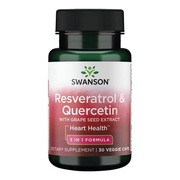 Swanson Resveratrol & Quercetin With Grape Seed Extract, kapsułki, 30 szt.