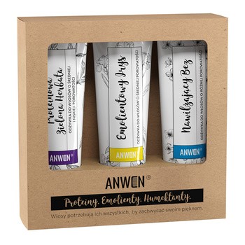 Wegański zestaw odżywek do średniej porowatości, proteinowa zielona herbata + emolientowy irys + nawilżający bez, 3x100 ml