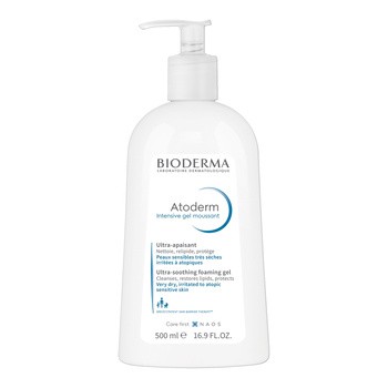 Bioderma Atoderm Intensive Gel Moussant, żel oczyszczający i natłuszczający, 500 ml