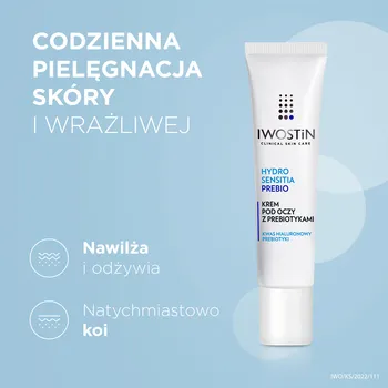 Iwostin Hydro Sensitia Prebio, krem pod oczy z prebiotykami, 15 ml