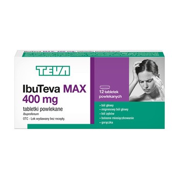 IbuTeva Max, 400 mg, tabletki powlekane, 12 szt.