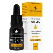 Pozytywne konopie, Olejek konopny CBG 15%, krople, 10 ml