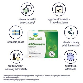 Naturell Gingko Intensive, tabletki, 60 szt.