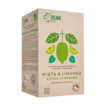 ZIELNIK DOZ Mięta & Limonka & Zioła Cytrynowe, aromatyzowana herbatka ziołowo-owocowa, 2g x 30 szt.