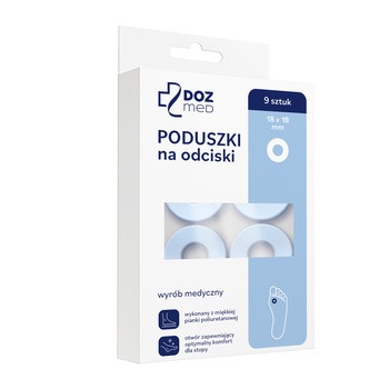 DOZ Med, poduszki na odciski, 18 mm x 18 mm, 9 szt.