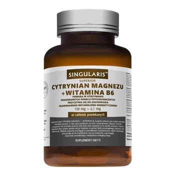 Singularis Cytrynian Magnezu + Witamina B6, tabletki powlekane, 60 szt.