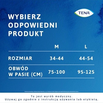 Tena Silhouette Plus, majtki chłonne, White, rozmiar M, 12 szt.