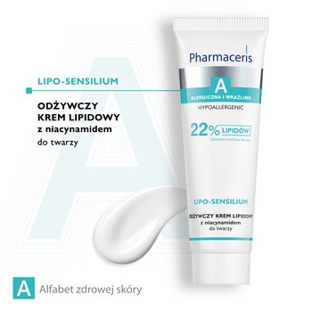 Pharmaceris A Lipo-Sensilium, odżywczy krem lipidowy z niacynamidem do twarzy, 50 ml