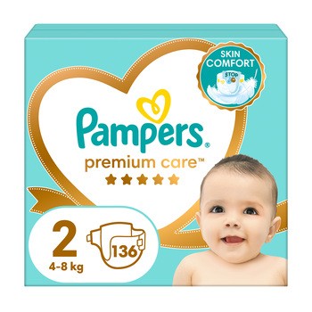 Pampers Premium Care 2 (4−8 kg), pieluszki jednorazowe, 136 szt.