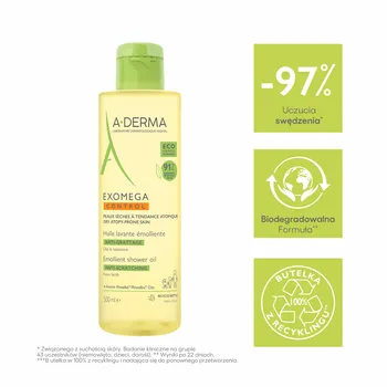 Aderma Exomega Control, olejek emolient pod prysznic, 500 ml