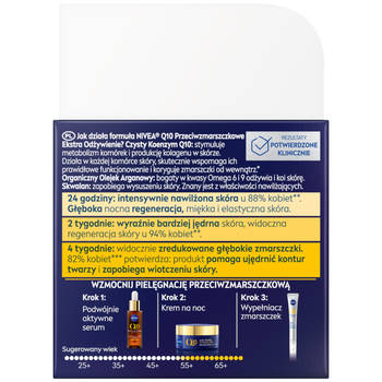 Nivea Q10 Ekstra Odżywienie, krem przeciwzmarszczkowy na noc, 50 ml