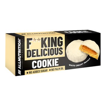 Allnutrition Fitking Delicious Cookie White Creamy Peanut, ciasteczka w białej czekoladzie, 128 g