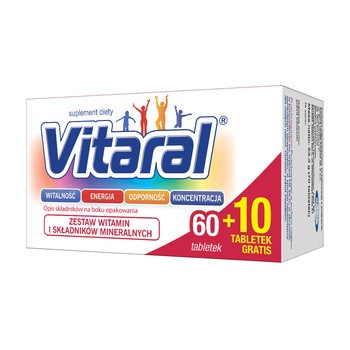 Vitaral, tabletki drażowane, 60 szt. + 10 szt. GRATIS