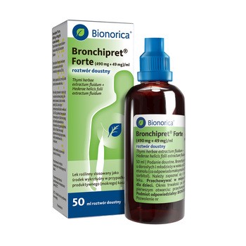 Bronchipret Forte, 490 mg + 49 mg/ml, roztwór doustny, 50 ml