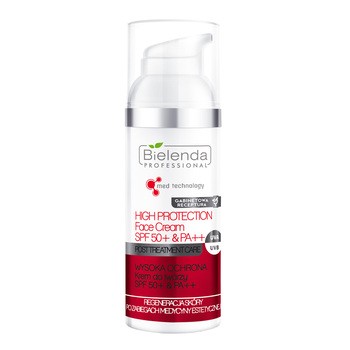 Bielenda Professional, krem do twarzy, wysoka ochrona, SPF 50+ i PA++, 50 ml