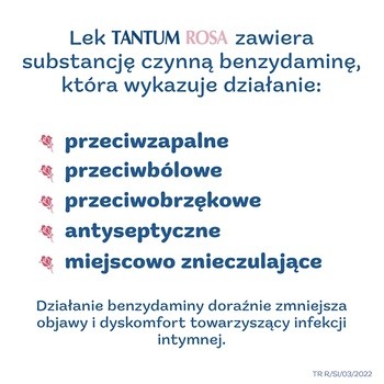 Tantum Rosa, 1 mg/ml, roztwór dopochwowy, 140 ml, 5 butelek