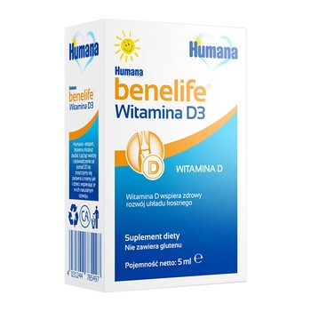 Humana benelife Witamina D3, płyn, 5 ml