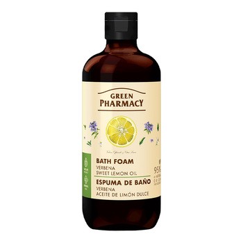 Green Pharmacy, werbena i olejek ze słodkiej cytryny, pianka do kąpieli, 500 ml