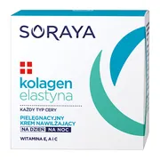 Soraya Kolagen + Elastyna, pielęgnacyjny krem nawilżający na dzień i na noc, 50 ml