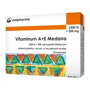 Vitaminum A+E Medana, 2500 j.m.A + 200 mg E, kapsułki,  20 szt.
