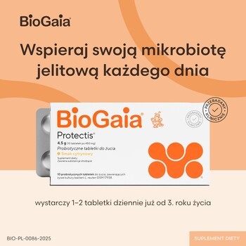 BioGaia, tabletki do żucia, probiotyczne, 10 szt.