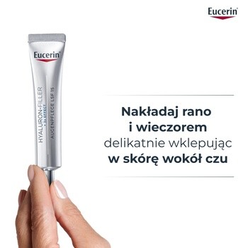 Eucerin Hyaluron-Filler, przeciwzmarszczkowy krem pod oczy z kwasem hialuronowym SPF 15, 15 ml