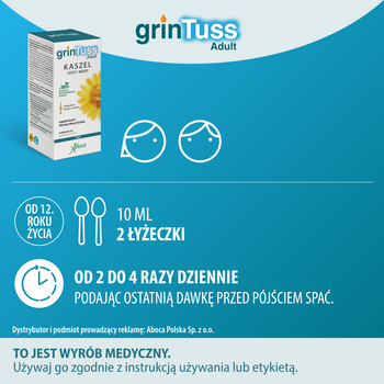 GrinTuss Adult, syrop na kaszel suchy i mokry, 128 g