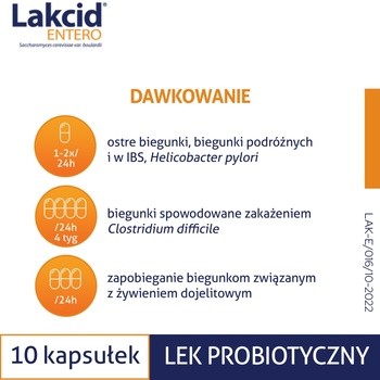 Lakcid Entero, 250 mg, kapsułki twarde, 10 szt