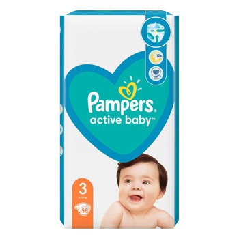 Pampers Active Baby 3 (6−10 kg), pieluszki jednorazowe, 58 szt.