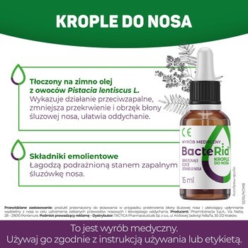BacteRid, krople udrażniające nos, 15 ml