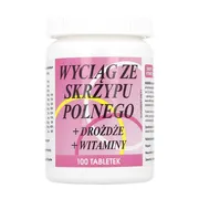 Wyciąg ze skrzypu polnego+drożdże+witaminy, tabletki, 100 szt.