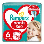 Pampers Pants 360 stopni, 6 (14-19 kg), pieluchomajtki jednorazowe, 36 szt.