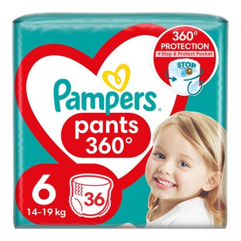 Pampers Pants 360 stopni, 6 (14-19 kg), pieluchomajtki jednorazowe, 36 szt.