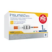 PIC Insumed, strzykawki insulinowe z powiększeniem 30Gx8mm 1 ml, 30 szt.