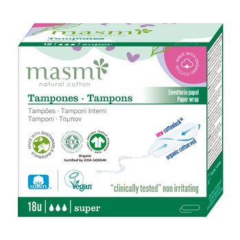Masmi, tampony bawełniane, Super, 18 szt.
