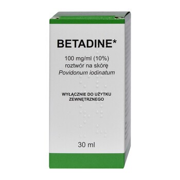 Betadine, 100 mg/ml, roztwór na skórę, 30 ml (import równoległy, Delfarma)