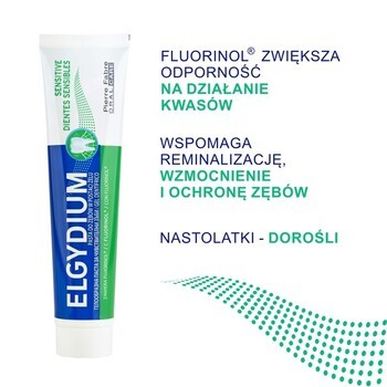 Zestaw 2 x Elgydium Sensitive, pasta do zębów w żelu, 75 ml