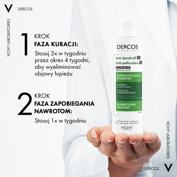 Vichy Dercos DS, szampon przeciwłupieżowy, włosy normalne i przetłuszczające się, 200 ml