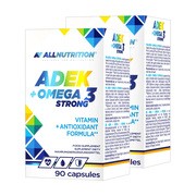 Zestaw 2 x Allnutrition ADEK + Omega 3 Strong, kapsułki, 90 szt.