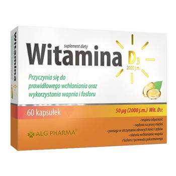 Witamina D3 2000 j.m.,kaps.miękkie, 60 szt